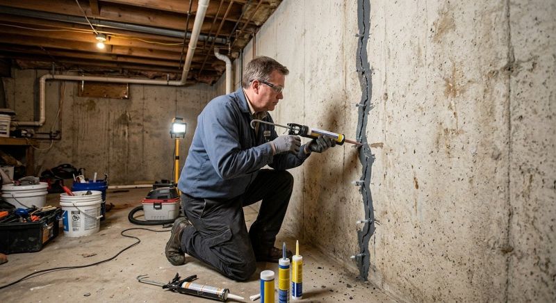Basement Crack Repair in Fall River, MA