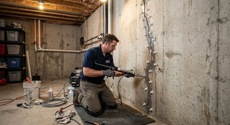 Basement Crack Repair in Fall River, MA