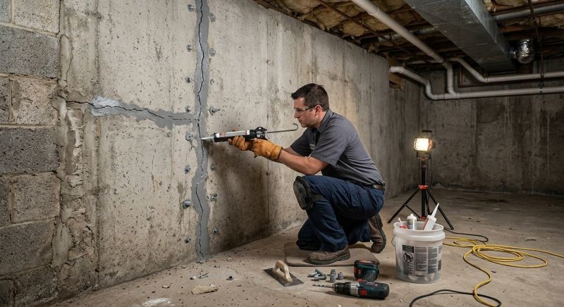 Basement Crack Repair in Fall River, MA