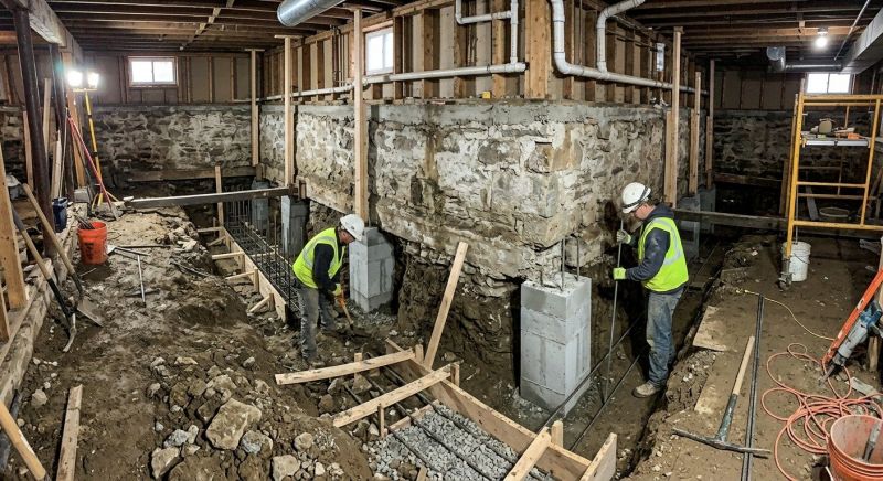 Basement Underpinning in Fall River, MA