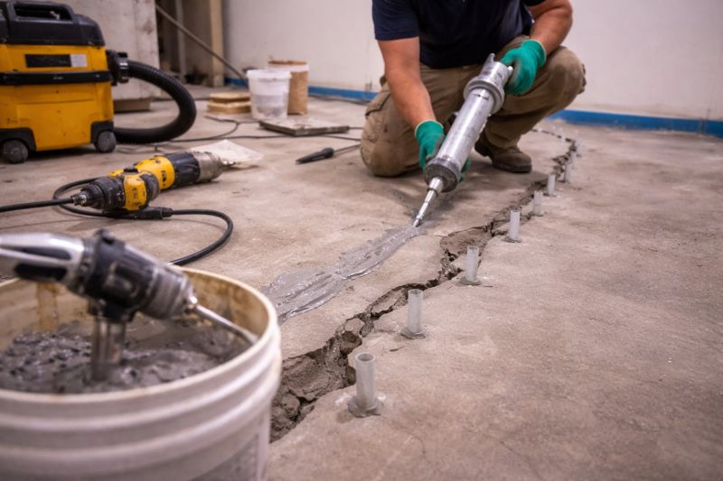 Cracked Basement Floor Repair in Fall River, MA