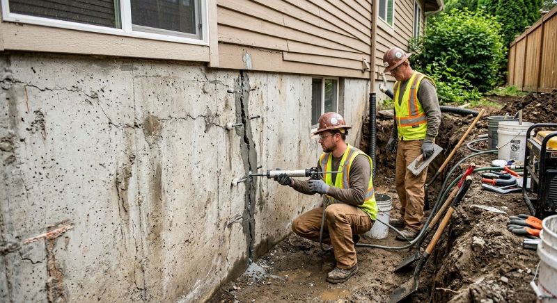 Cracked Foundation Repair in Seekonk, MA