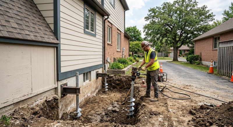 Helical Piers Installation in Fall River, MA