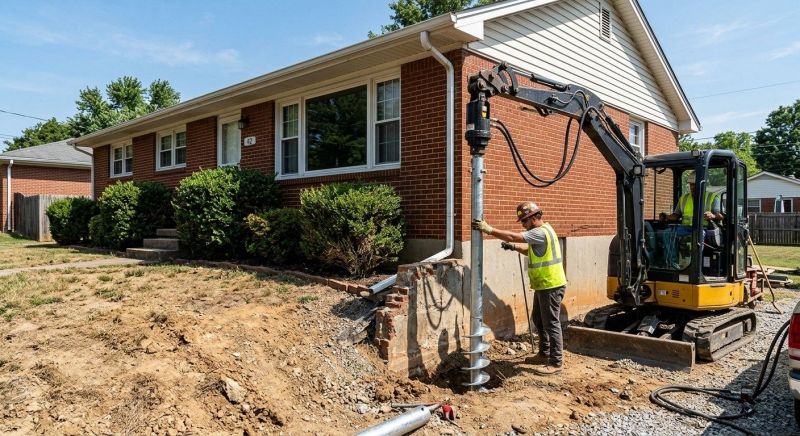 Helical Pile Installation in Fall River, MA