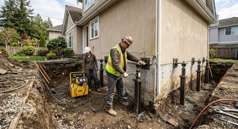 Sinking Foundation Repair in Fall River, MA